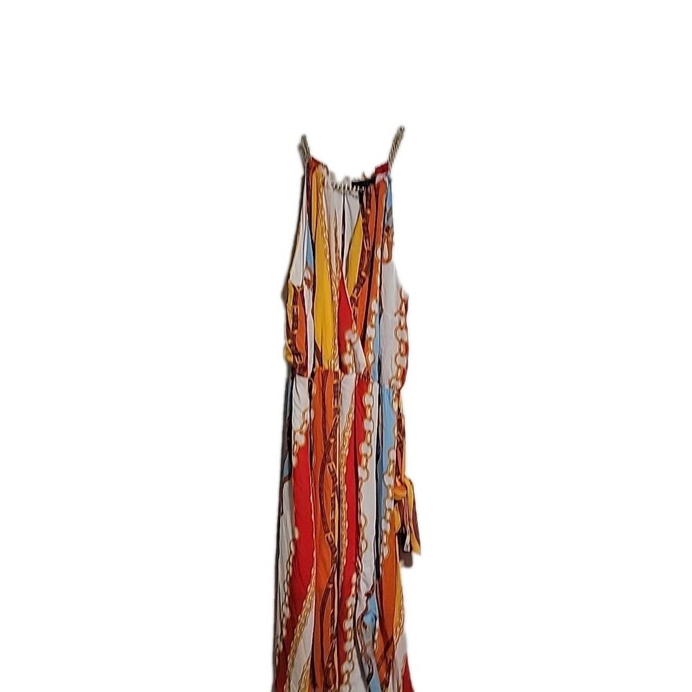 Ashley Stewart Belted  Status Chain Neck Maxi Dress Size 22/24 NWT